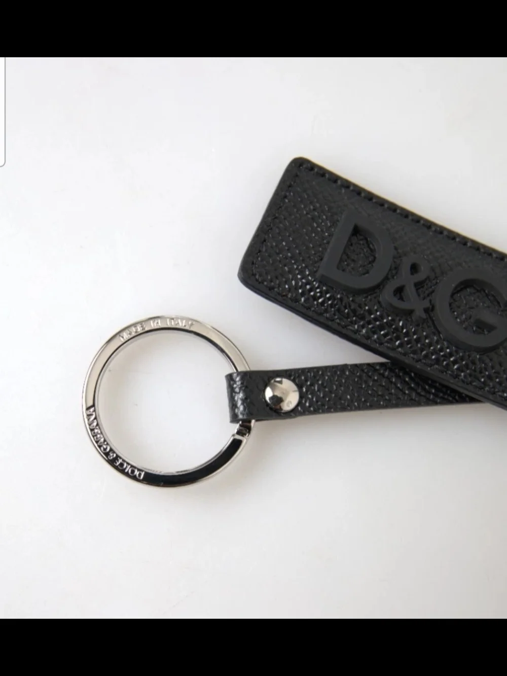 Dolce & Gabbana D&G Black Leather Keychain